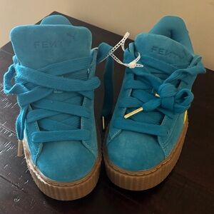 Puma Fenty blue and yellow suede Rihanna Creeper Phatty Speed Sneakers size 6